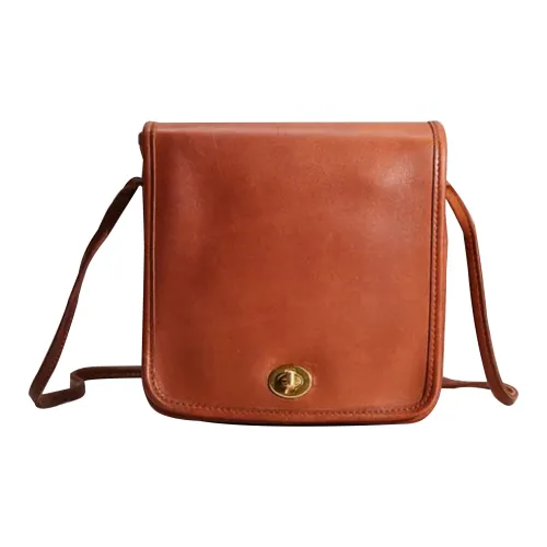 COACH Компактный Перчаточный Дубленая Кожа Маленькая Квадратная Сумка Сумка через плечо Сумка на плечо Маленькая Женская Темно-Коричневая