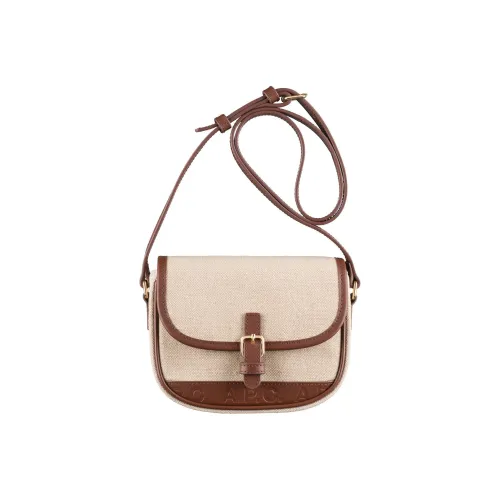 A.P.C. Joint Paragraph Canvas и Телячья кожа Сумка через плечо Сумка на плечо Женская Коричневая