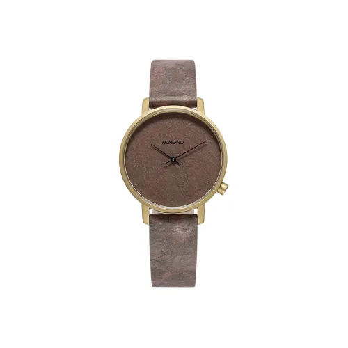 KOMONO Наручные часы Кварцевый механизм Кожаный ремешок Циферблат цвета кофе Женские часы Новый KOM W4101
