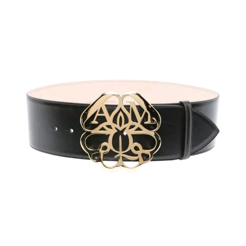 Alexander McQueen Ремни из коровьей кожи, черные, женские