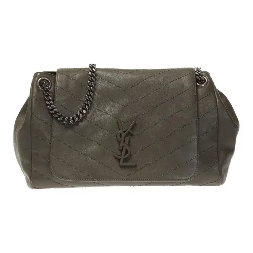 SAINT LAURENT Кожа Сумка Сумка через плечо Женская Темно-зеленая