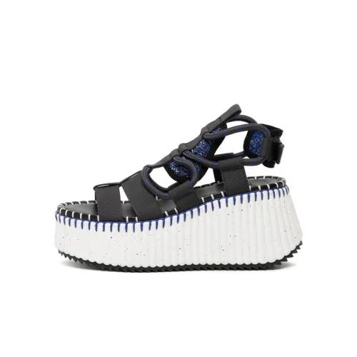 Сандалии Chloe Nama в римском стиле Женские Черные