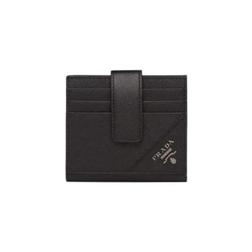 PRADA Мужской кожаный держатель для карт черный