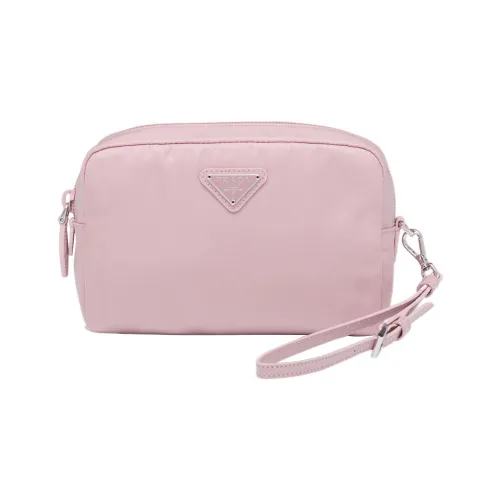 PRADA Переработанный нейлон смесь тканей клатч женский снежно-розовый