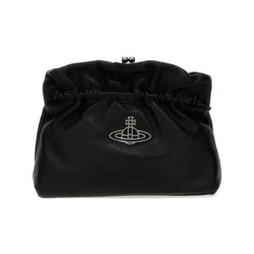 Vivienne Westwood Lambskin One Shoulder Crossbody Clutch Small Women's Black