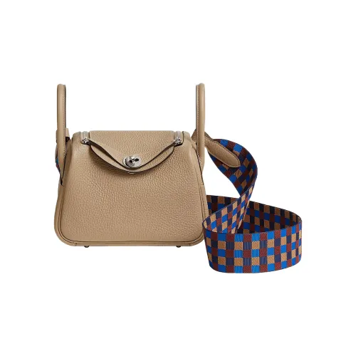 HERMES Lindy Clemence Корова Кожа Сумка Сумка через плечо Сумка через плечо Мини Женская Тренчкот Бежевый