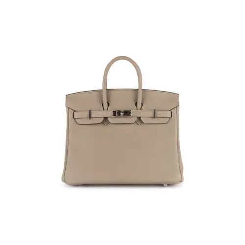 HERMES Birkin Коровья кожа Togo Коровья кожа Сумка Birkin Сумка 25 Женская Q1 Sauge Шалфейно-зеленый