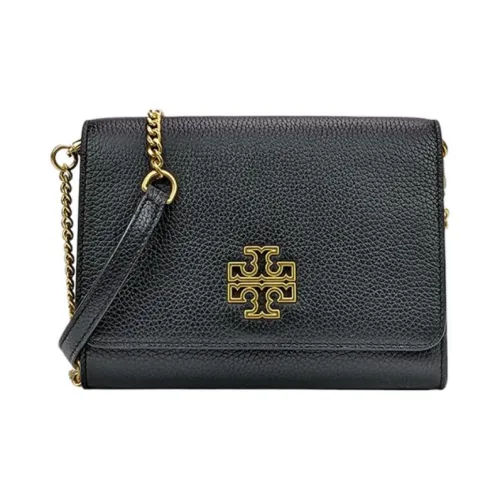 TORY BURCH Britten Кожа Маленькая Квадратная Сумка Сумка через плечо Маленькая Женская Черная