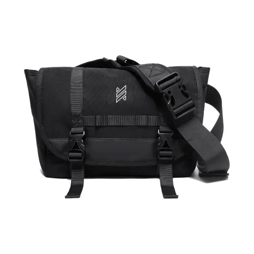 NOMK Oxford Messenger Bag Shoulder Bag Large Unisex Black
