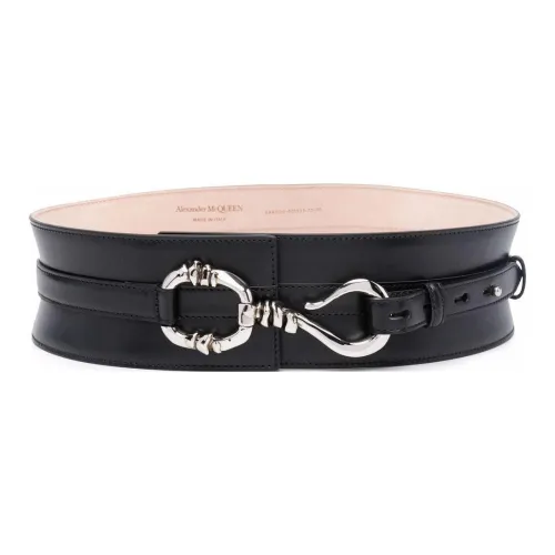 Alexander McQueen Ремни из коровьей кожи, черные, женские