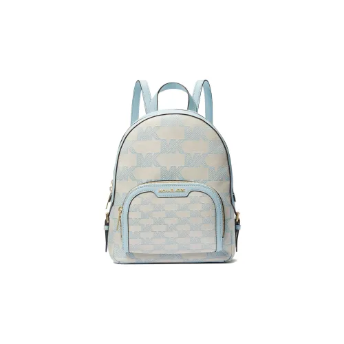 MICHAEL KORS Cotton Backpack Large Women's Ecru Blue MICHAEL KORS Хлопок Рюкзак Большой Женские Экрю и Синий