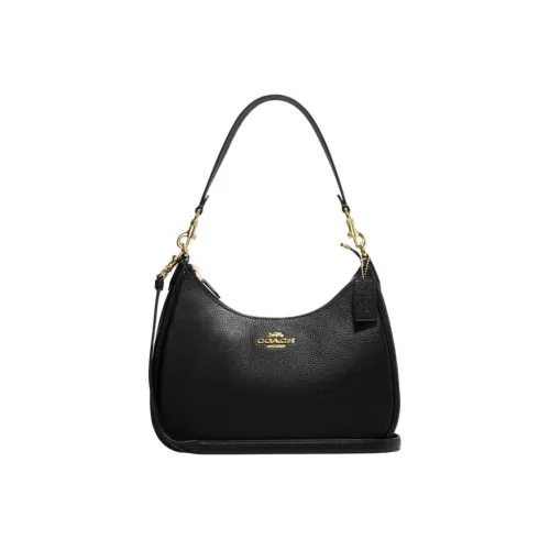 COACH Hobo Pebble Кожа Сумка-полумесяц Сумка Сумка через плечо Женская Черная