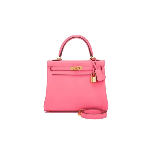 HERMES Kelly Swift Кожа Сумка Kelly Сумка Сумка через плечо Женская Розовая Серый