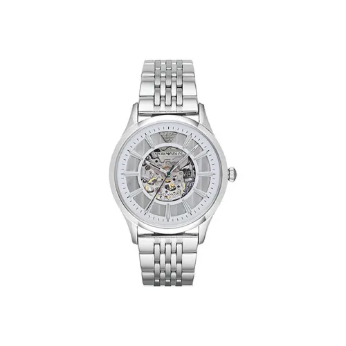EMPORIO ARMANI Механический механизм Мужские часы Machine 43 мм Серебряные