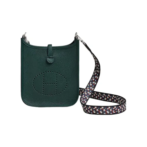 HERMES Evelyne Кожа Taurillon Clemence Сумка через плечо Женская Кипарисово-зеленая