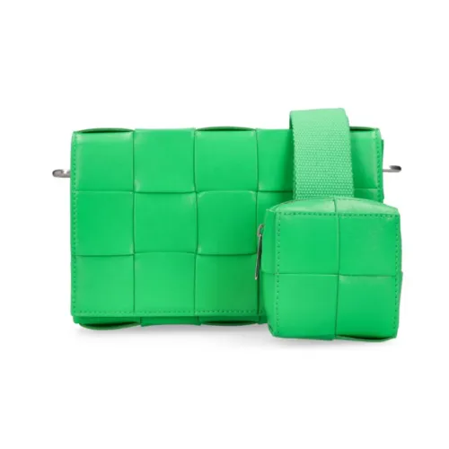 Bottega Veneta Cassette Ткани вязаные Коровья кожа Многофункциональный Тактический Сумка Сумка через плечо Средний Унисекс Зеленый