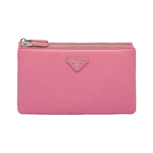 PRADA Soft Sheep Leather Clutch Regular Women's Pink