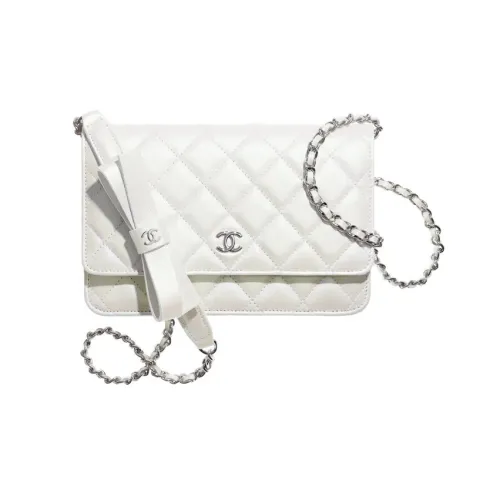 CHANEL 21K Winter WOC Телячья кожа Сумка через плечо Женская Белая