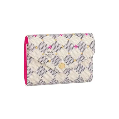 LOUIS VUITTON Victorine Покрытый холст Кошелек Женские Фуксия