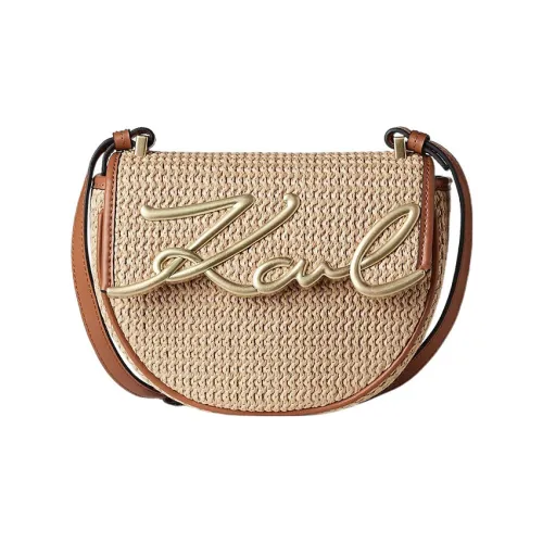 KARL LAGERFELD Вязаные ткани Сумка через плечо Сумка на плечо Маленькая Женская Бежевая
