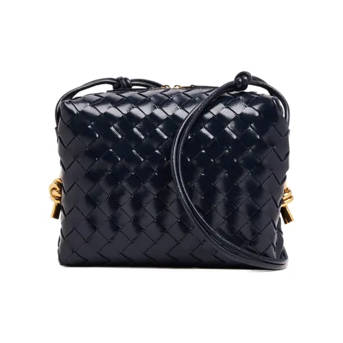 Bottega Veneta Loop Коровья кожа Camera Сумка Сумка через плечо Маленькая Женская Темно-синяя