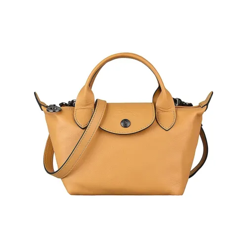 LONGCHAMP Le Pliage Cuir Овчина Пельмени Сумка Сумка через плечо Сумка на плечо Женская Earth Желтая