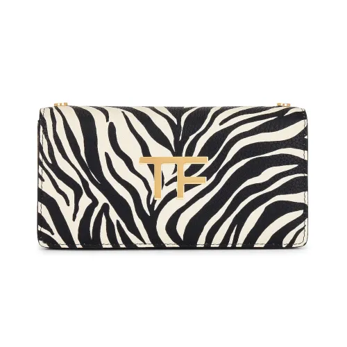 TOM FORD Сумка через плечо с текстурой гальки из телячьей кожи женская черная и белая