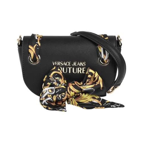 VERSACE JEANS COUTURE Кожа Saddle Сумка Плечевая Сумка Маленькая Женская Черная