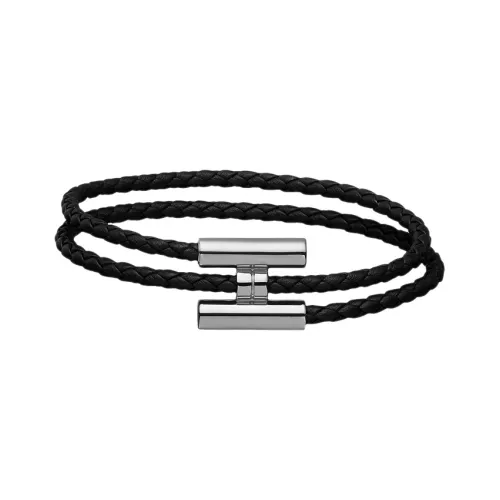 HERMES Tournis Tresse Коровья кожа, Металл Наручные повязки Мужской
