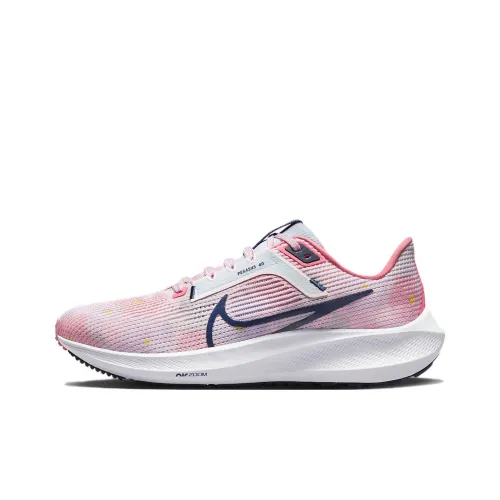 Nike Air Zoom Pegasus 40 Дышащий Легкий Поддержка Низкий Топ Повседневный Тренировочные Беговые кроссовки Женские Розовый Белый