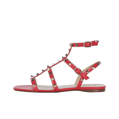 Valentino Rockstud GARAVANI Стильные Сандалии Женские Красные