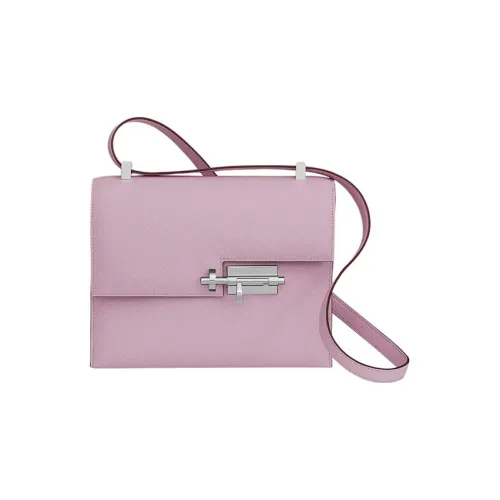HERMES Verrou Epsom Телячья кожа Verrou Сумка Сумка через плечо Женская X9 Розовый Фиолетовый Sylvestre Мальва Фиолетовый