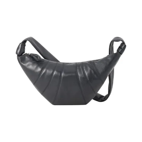 Lemaire Lambskin Круассан Сумка через плечо Средняя Унисекс Серый Черный