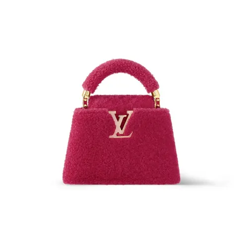 LOUIS VUITTON Capucines Shearling Сумка через плечо Сумка Mini Женская Фуксия