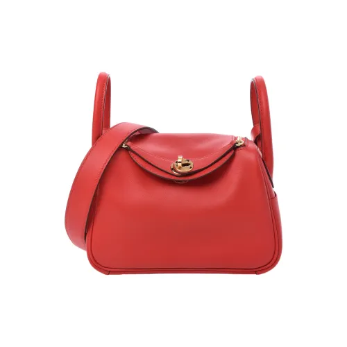 HERMES Lindy Swift Телячья кожа Сумка Сумка через плечо Сумка через плечо Мини Женская 55 Руж H HERMES Красный