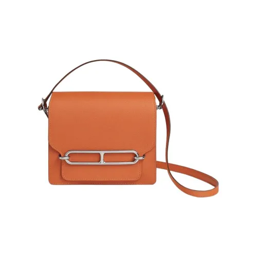 HERMES Roulis Evercolor Телячья кожа Свиной нос Сумка Сумка через плечо Мини Женские 9J Feu Пламенно-оранжевый