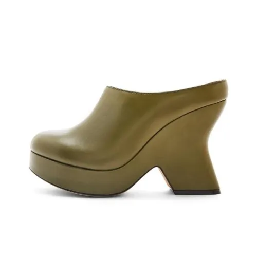 LOEWE Terra Стильные Сандалии 11 см Женские Оливково-зеленые