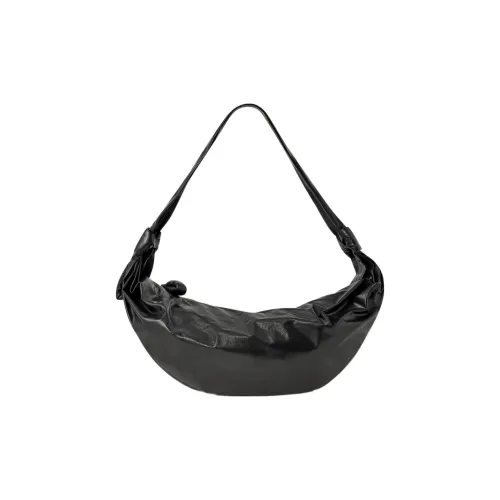 Lemaire Мягкая кожа сумка-круассан из коровьей кожи сумка через плечо большой унисекс черный