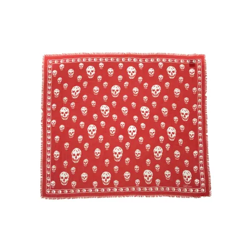 Alexander McQueen Шелковые шарфы Red Men's