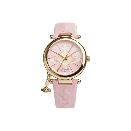Vivienne Westwood Vivienne Westwood Wrist Watch Кварцевый механизм Естественная кожа Ремешок Розовый Циферблат Часы Женские Часы