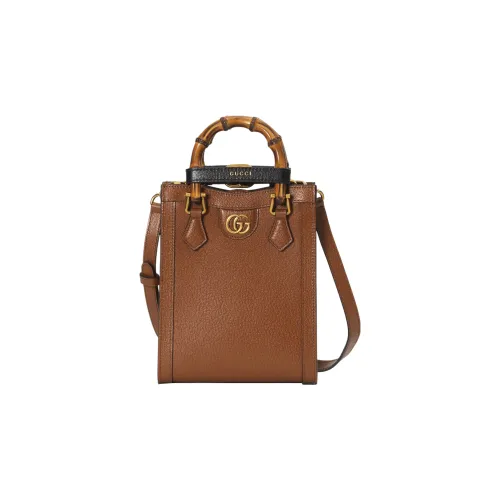 GUCCI Diana Кожа Тоут Сумка Сумка для покупок Сумка Мини Женская Коричневая
