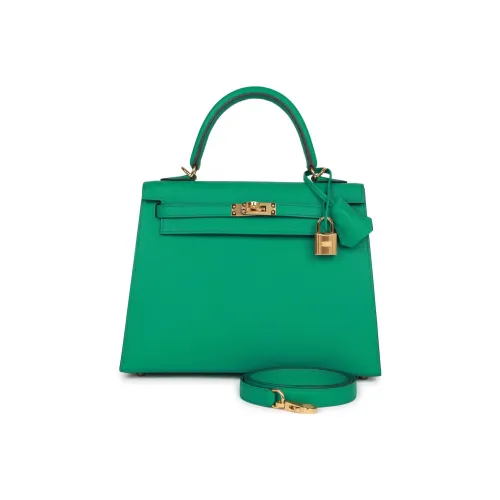 HERMES Kelly Эпсомская кожа Сумка Kelly Сумка Женская O6 Vert Нефритовый Протея Зеленый