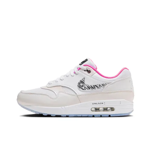 Nike Air Max 1 'Unlock Your Space' Низкий Топ Casual Мужской Белый Розовый