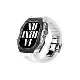 Белый ремешок + серебряная оправа/пряжка