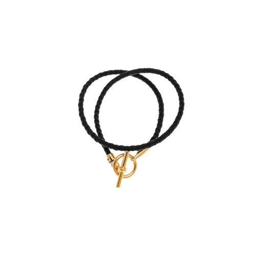 HERMES Glenan Кожа Браслеты Черный Женские
