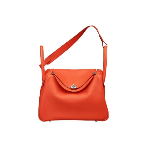 HERMES Lindy Evercolor Телячья кожа Коровья кожа Сумка Сумка через плечо Женская 8V Оранжевый POPPY Оранжевый
