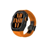 Оранжевый ремешок + черная резинка/пряжка