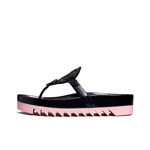 TORY BURCH Miller Cloud Watch Lug Stylish Sandals Women's Black Pink
