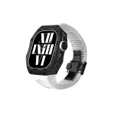 Белый ремешок + черная застежка