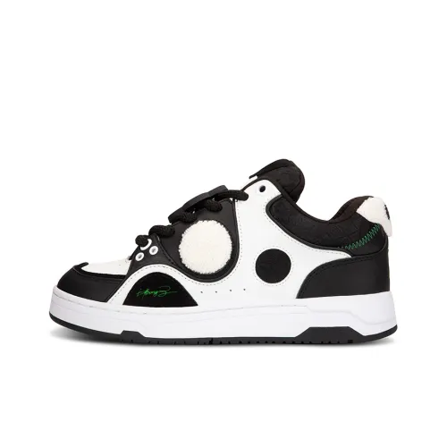 HLOONGZ Slip Resistant Abrasion Resistant MID Топ Скейтборд Кроссовки Унисекс Черный Белый